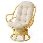 Кресло-качалка вращающееся Classic Rattan с подушкой